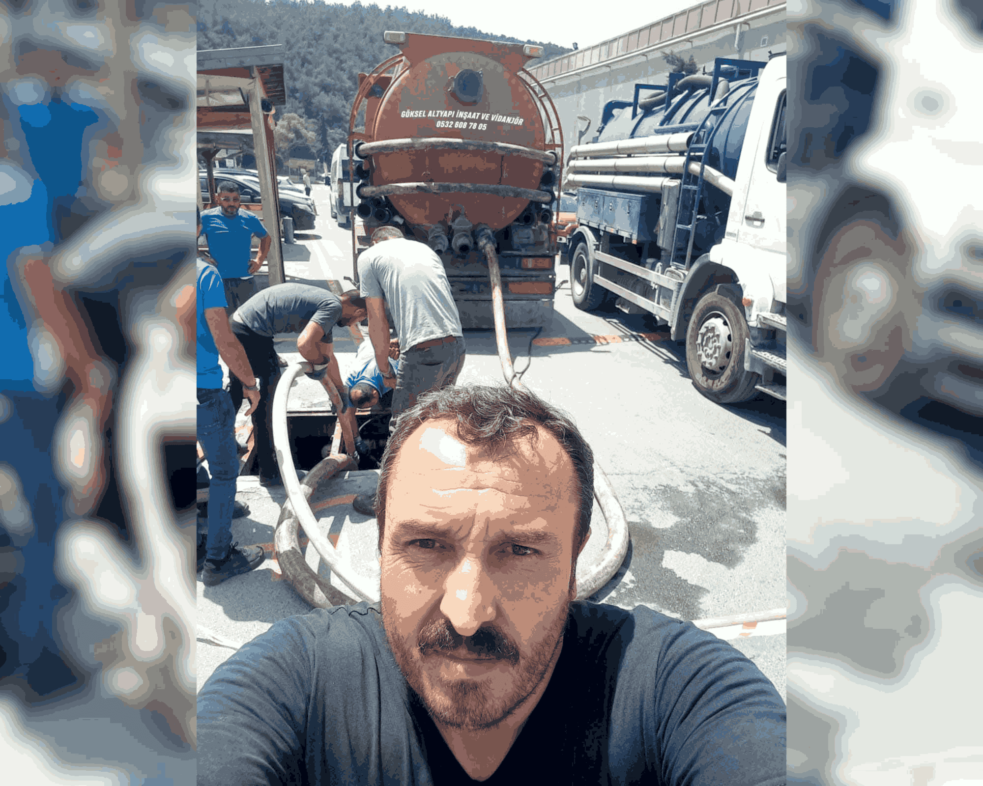 Profesyonel kanalizasyon hattı temizleme ve vidanjör operasyonu